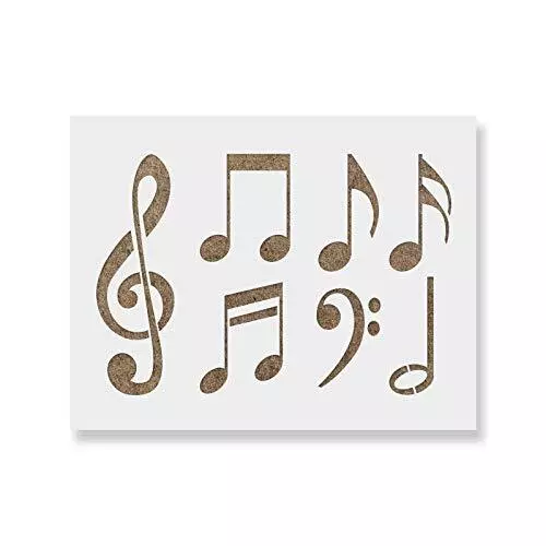 Music Notes Stencil - Music Notes, Treble, Music, Music Notes Stencil, Large ...