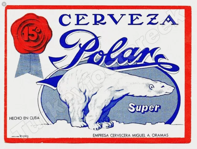Cerveza Polar Super Beer Label 9" x 12" Metal Sign