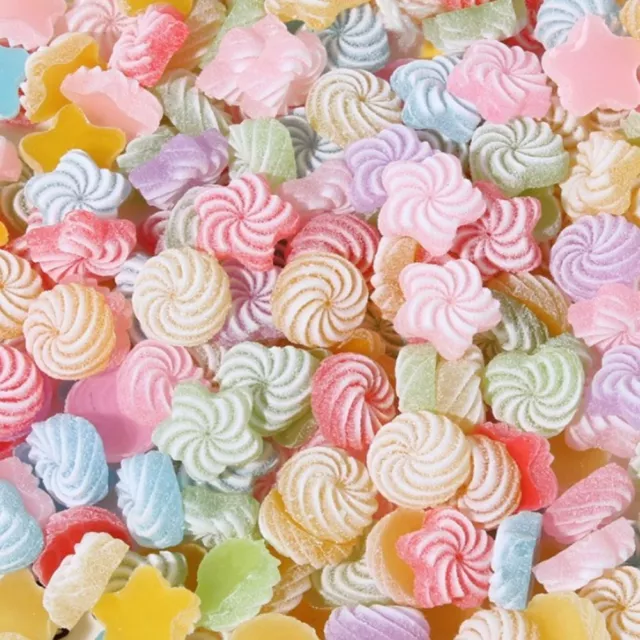 50pcs Resin Resin Fake Candy Charm Flatback Embellishments  for Scrapbooking