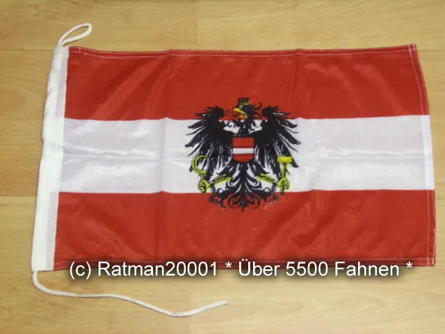Fahne Flagge Österreich mit Wappen Bootsfahne Tischwimpel Biker - 30 x 45 cm