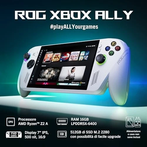 ASUS ROG XBOX Ally RC73YA, Console Gaming, Display 7