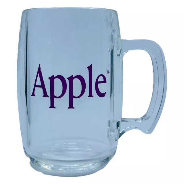 Apple Purple Logo Acrylic Cup Clear Plastic Mug Vintage Macintosh Computer Retro