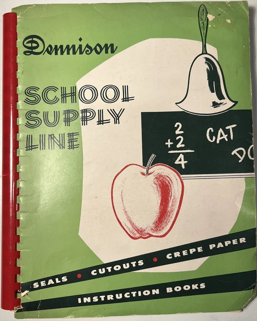 Vintage 1950’s Dennison School Supply Seals Crepe Paper Salesman Sample Catalog