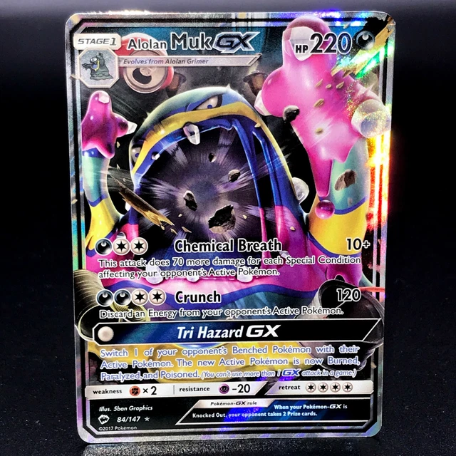 Alolan Muk GX - SM Burning Shadows 84/147 - Halbkunst seltene Pokémon-Karte