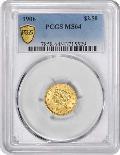 1906 $2.50 Gold Liberty Head MS64 PCGS