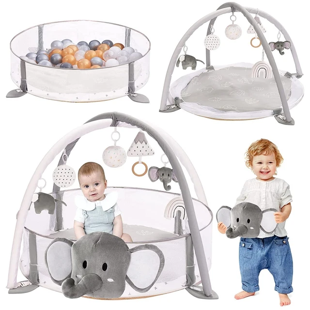 5-in-1 XL Large Baby Activity Play Gym Ball Pit Mat Milestone Skill Development