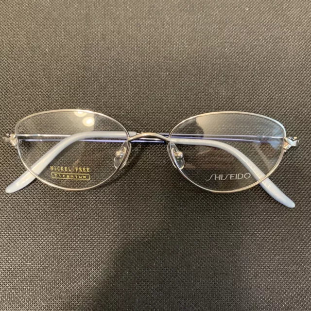 Shiseido SH 2046 J1 Titanium , Vintage 90s blue small cat eye glasses frame G409