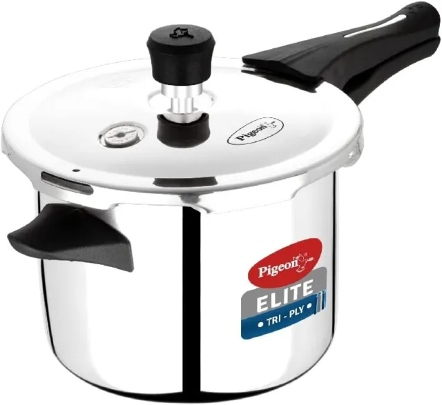 Pigeon by Stovekraft Elite Sine 5 L Tri-Ply Body Outer Lid Pressure Cooker