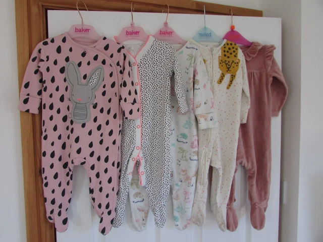 5 x Next  baby girls 3-6 months babygrows - Good condition