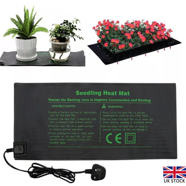 Seedling Heating Mat Greenhouse Heat Propagator Plant Seed Vivarium Heat Pad UK