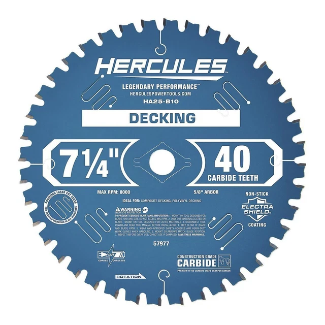 Hoja de sierra circular de cubierta 40T Hércules 7-1/4 in 57977