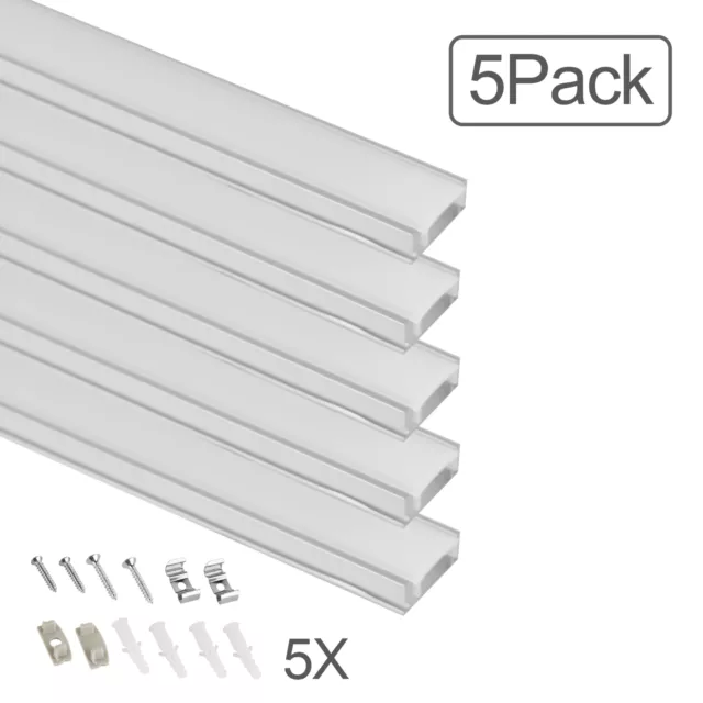 LED Aluprofil 5x 1m Aluminium Profil Baguette Rail Lampe pour Rayures