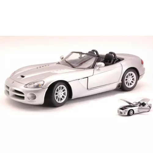 DODGE VIPER SRT-10 2003 SILVER 1:18 MotorMax Auto Stradali Die Cast Modellino