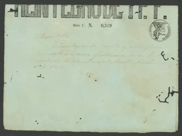 Spanish Colonial Revenue Document / Reintegros-Ultramar / Puerto Rico 1864 #20