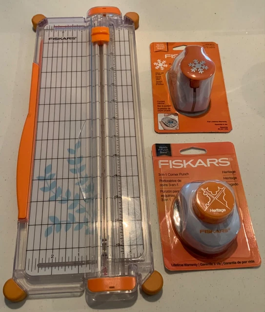 Nuevo En Paquete Y En Excelente Estado Recortadora De Papel Fiskars, Punzón De Esquina, Punzón De Copo De Nieve, Álbum De Recortes