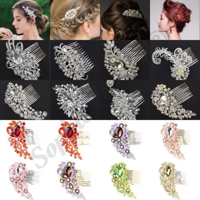 New Diamond Bridal Hair Comb Prom Party Fancy Dress Wedding Bridal Hair Clip B3