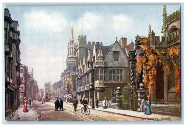 c1910 High Street Oxford England Oilette Tuck Art Antique Unposted Postcard