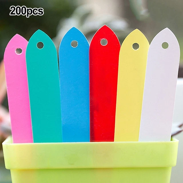200 Étiquettes De Jardin Étanches En PVC - 10x2 Cm, Couleurs Vives, Réutilisables, Pour Identifier Plantes Et Semis (Jaune Et Autres) - 5