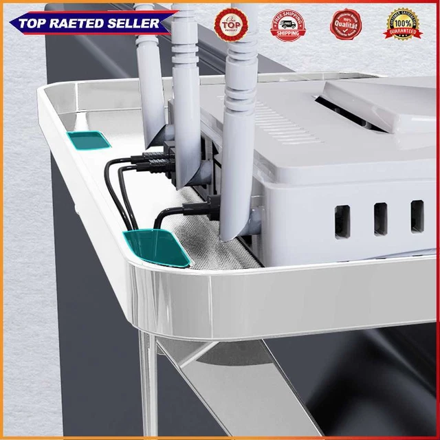 Router-Organizador-Rack Punch-Free TV Media Box Router-Estantería-Organizador (blanco)