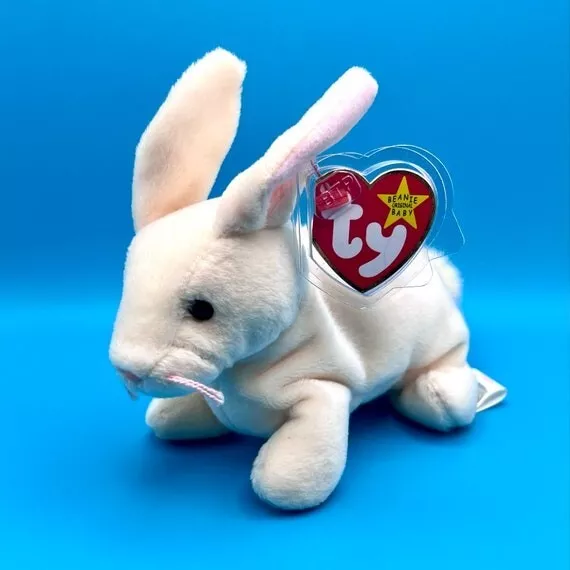 TY Beanie Baby - NIBBLER the Beige Rabbit (6 inch)