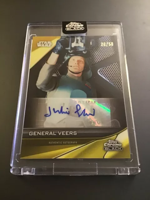 2023 Star Wars Chrome Black Auto Julian Glover General Veers Gold Refractor /50