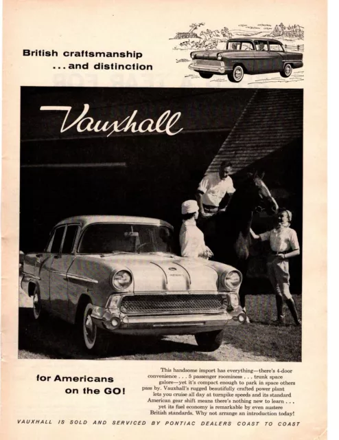 1959 Vauxhall Victor F 4-Door Saloon Envoy Villager Pontiac British Car Print Ad
