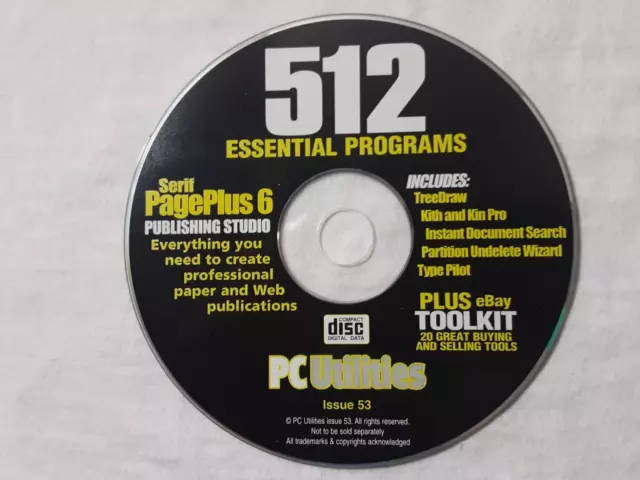 Utilidades de PC CD-ROM 2004 #53 - 512 programas esenciales envío gratuito raro