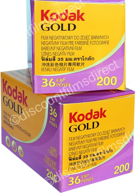 2 x KODAK GOLD (Kodacolor) 200 35mm 36exp  COLOUR CAMERA FILM -by 1st CLASS POST