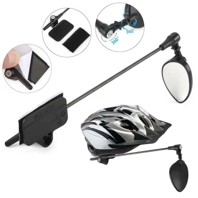 Bicycle 360° Helmet Rearview Mirror Bike Cycling Riding Rear View Safety Mirrors