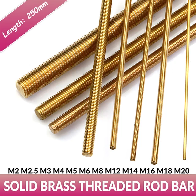 Viti A Barre Filettate, Barra Filettata In Ottone M2 M2,5 M3 M4 M5 M6 - Foto 7