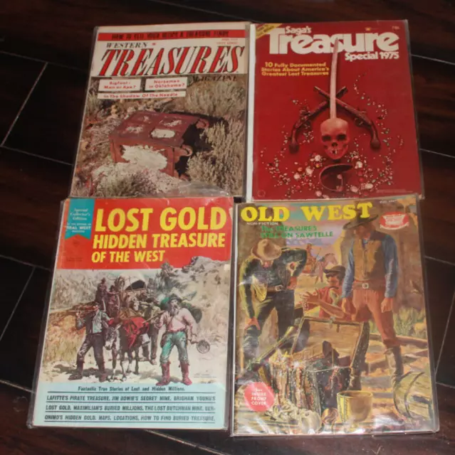 Lot of 4 Vtg Magazines True Stories Of Old West Treasures Gold