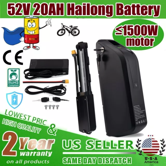 52V Hailong Battery for 350W 500W 750W 1000W 1500W Electric Bicycle Motor 20Ah