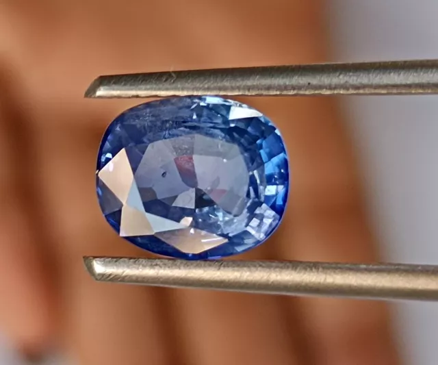 Unheated Certified VS2 Oval Cut 8x6 mm Loose 2.09 Ct Natural Blue Sapphire Gem