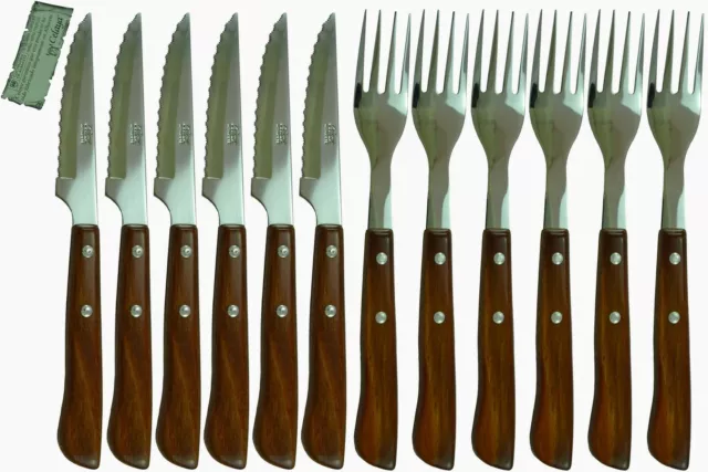  Celaya Cuchillos de Mesa Madera Sierra Lote 12 unidades. :  Hogar y Cocina