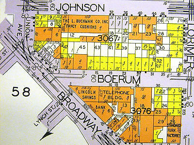 Brooklyn Map 1929 Matted JOHNSON BROADWAY MANHATTAN BOERUM McKIBBIN VARET SEIGEL 3