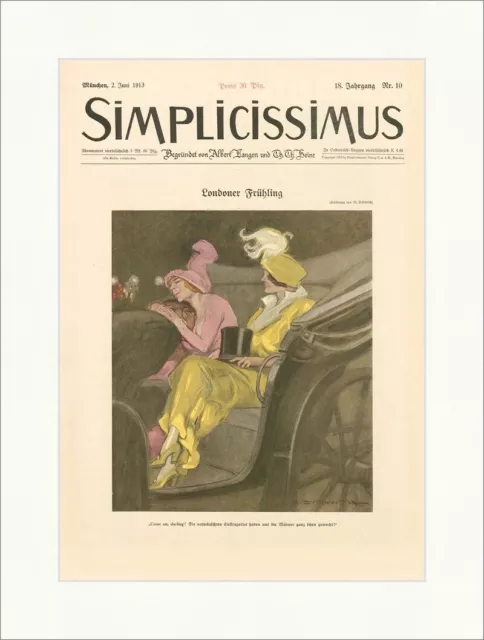 Titelseite der Nummer 10 von 1913 Marcello Marcel Dudovich Simplicissimus 0913