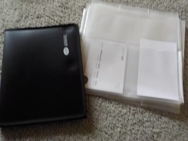 Creative Memories Black Tri-fold  File Folder & 3 Clear pocket storage sheets