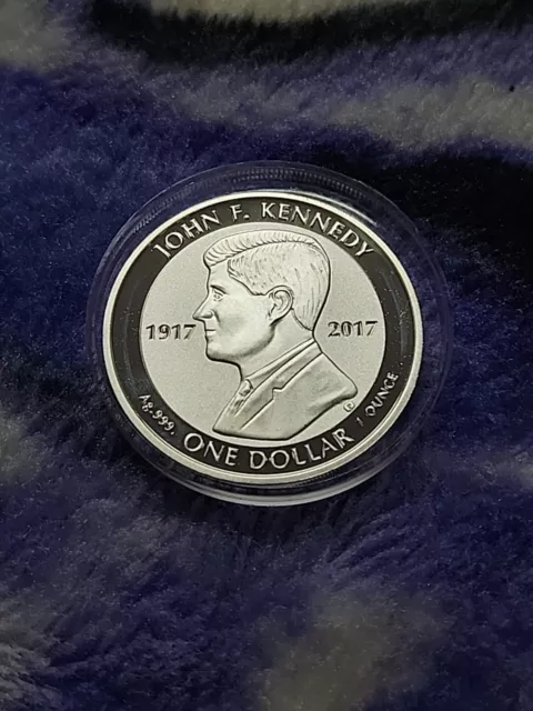 2017 British Virgin Island JFK 1oz. .999 Silver $1 BVI John F. Kennedy Silver