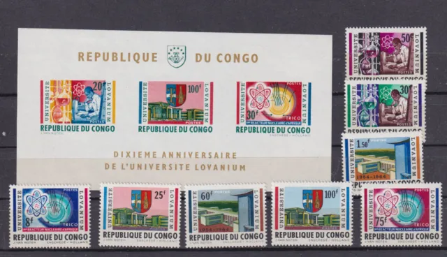 (congo)1964 Sc 472/9a set MH,+s/s MH,industries,science     v2447