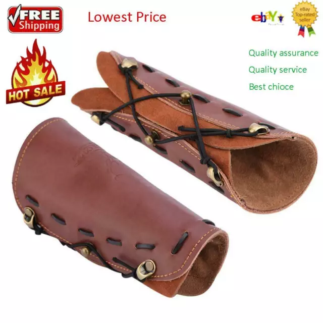 Archery Arm Guard Traditional Leather Bracer Protective Gear Longbow Recurve Bow