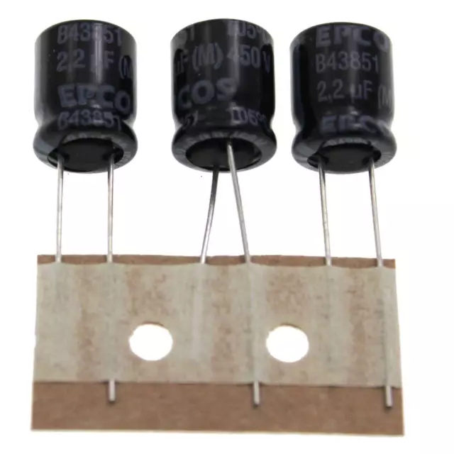 20x Electrolytic capacitor Radial 2,2µF 450V 105°C B43851A5225M8 d10x13mm 2,2uF