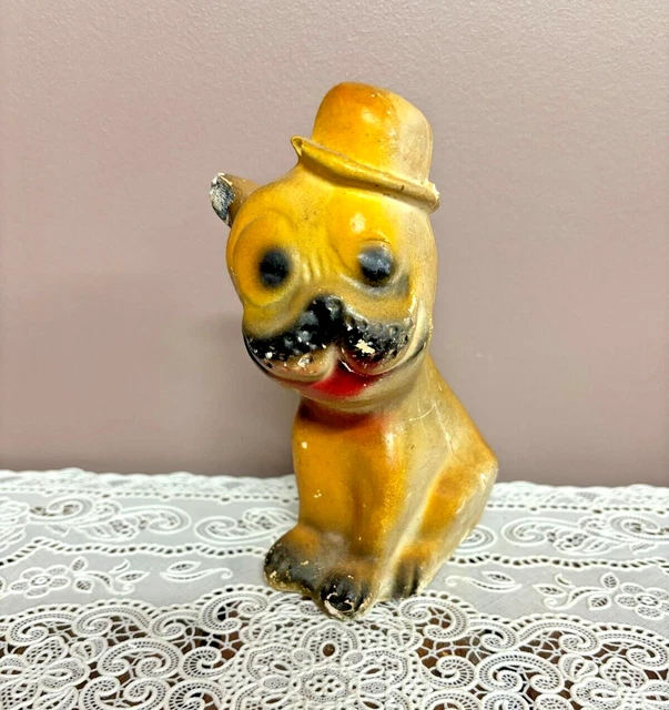 Vintage Chalkware Bulldog 下す