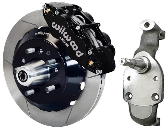 Wilwood Disc Brake Kit & 2" Drop Spindles,Front,58-70 Impala,13" Rotors,Black Wilwood Disc Brake Kit & 2" Drop Spindles,Front,58-70 Impala,13" Rotors,Black