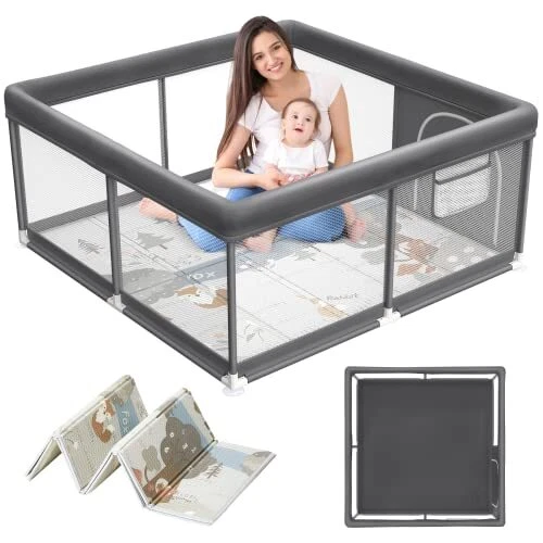 Fodoss Baby Playpen with Mat Small Baby Play Pen47x47inch Playpen for Babies ...