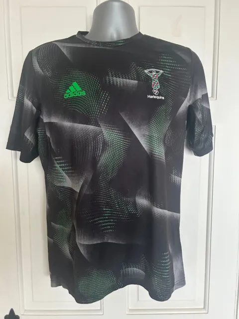 Adidas Harlequins Rugby Player Issue Technical Tee-Medium-Mint