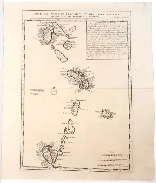 Antique map, Chatelain, Carte des Antilles Francois et des isles voisines, 1719