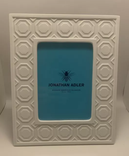 Jonathan Adler Charade Moulding Porcelain photo frame White Farmhouse 5x7"