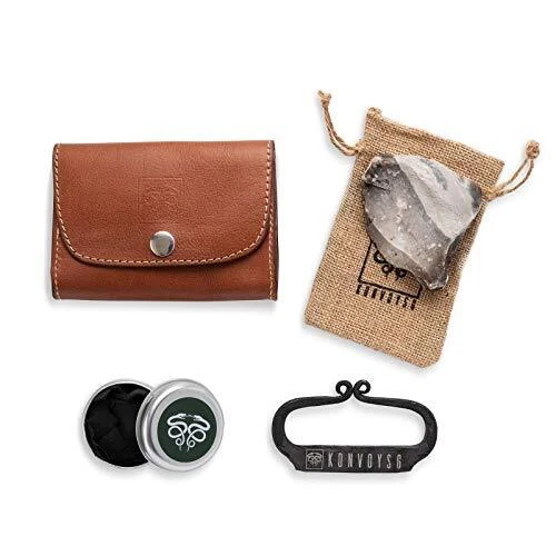 Flint and Steel Kit. Fire Striker, English Flint Stone & Char Cloth ...