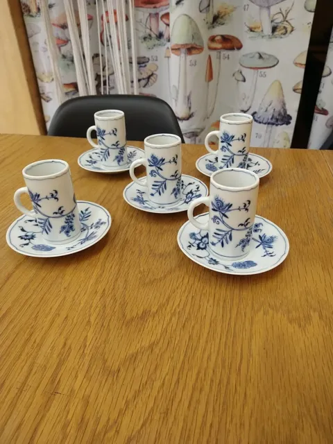 Set Of 5 Vintage Japanese Blue Danube Demitasse Cups and Saucers Set Replacement