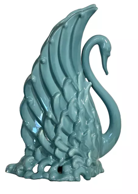 Royal Haeger By Royal Hickman  Blue Swan Vase c 1930-1950